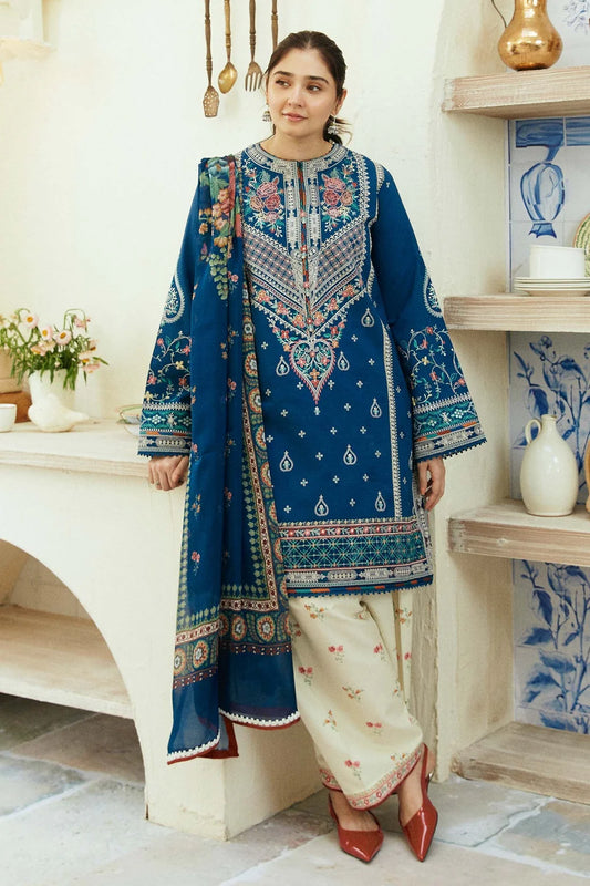 Embroidered Dhanak 3pc with Whool Printed Shawal